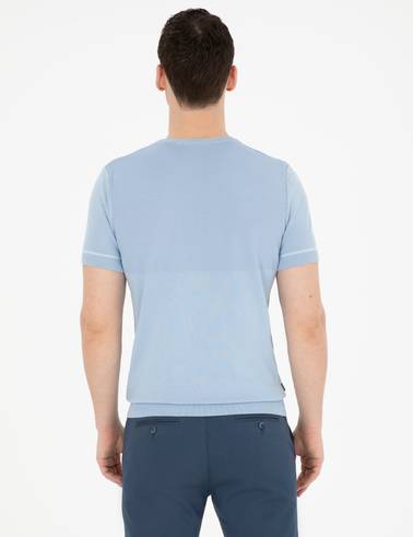 Mavi Slim Fit Bisiklet Yaka Triko Tişört