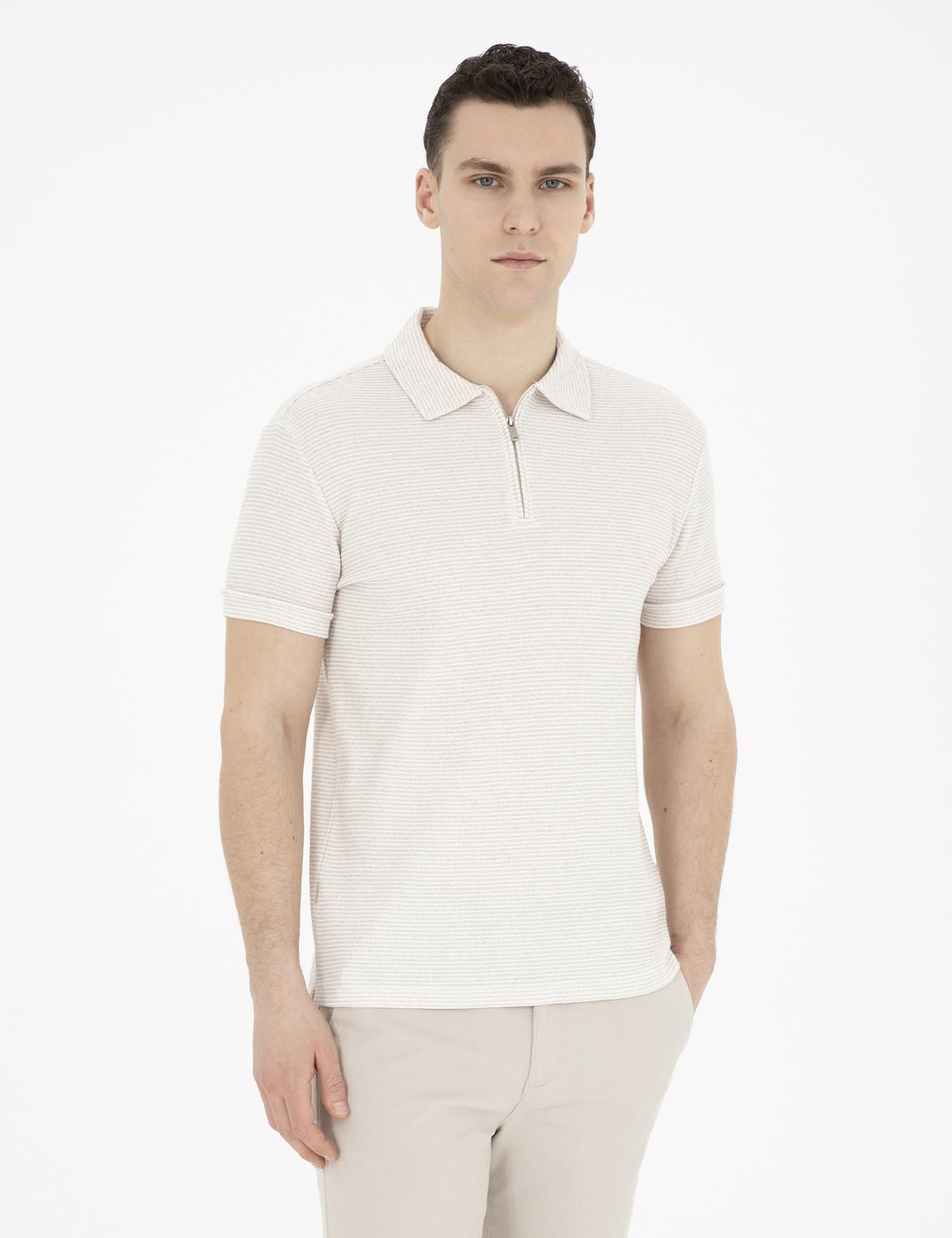 Bej Slim Fit Tişört