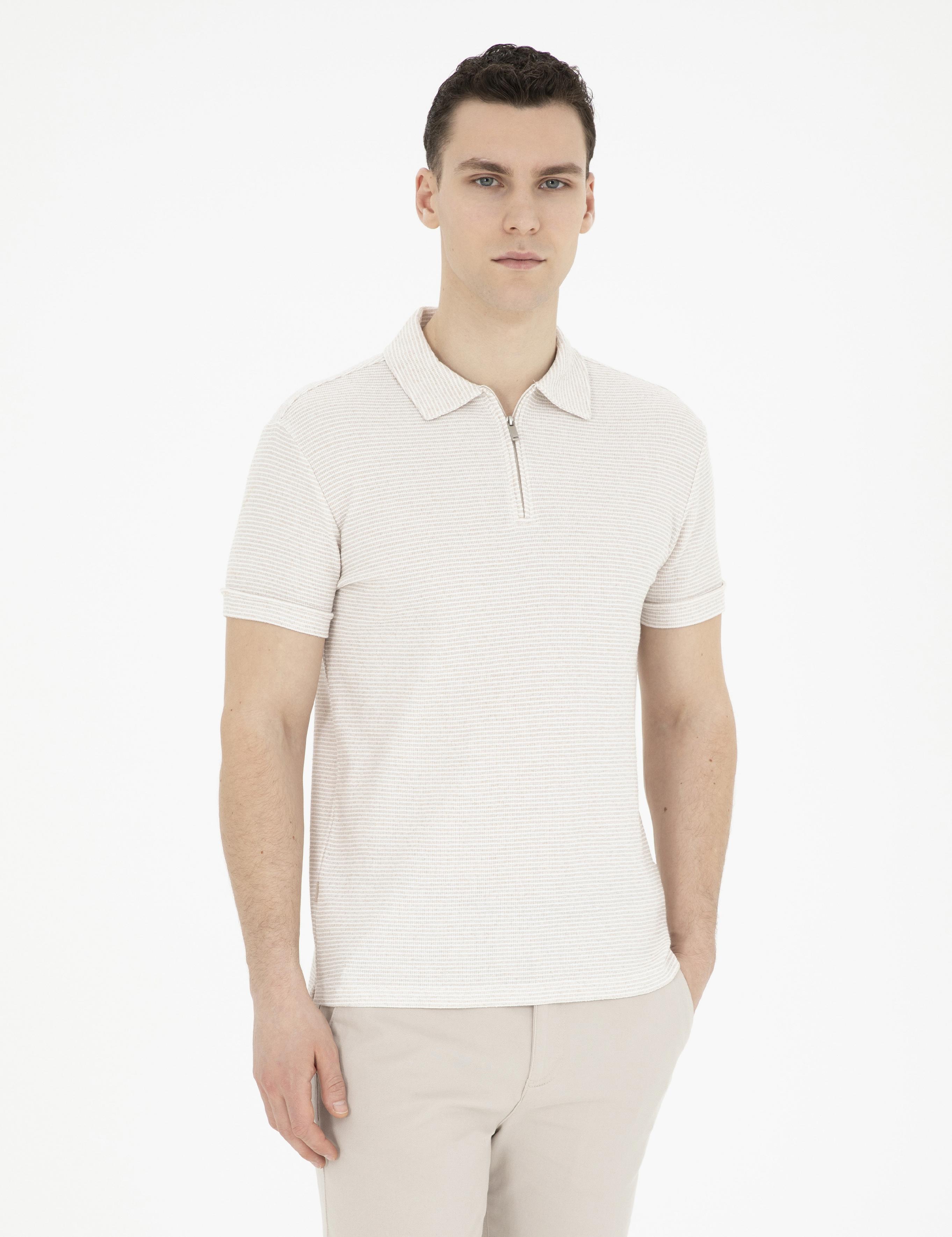 Bej Slim Fit Tişört