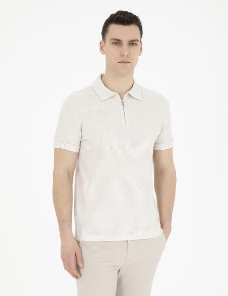 Bej Slim Fit Tişört - 50288682050