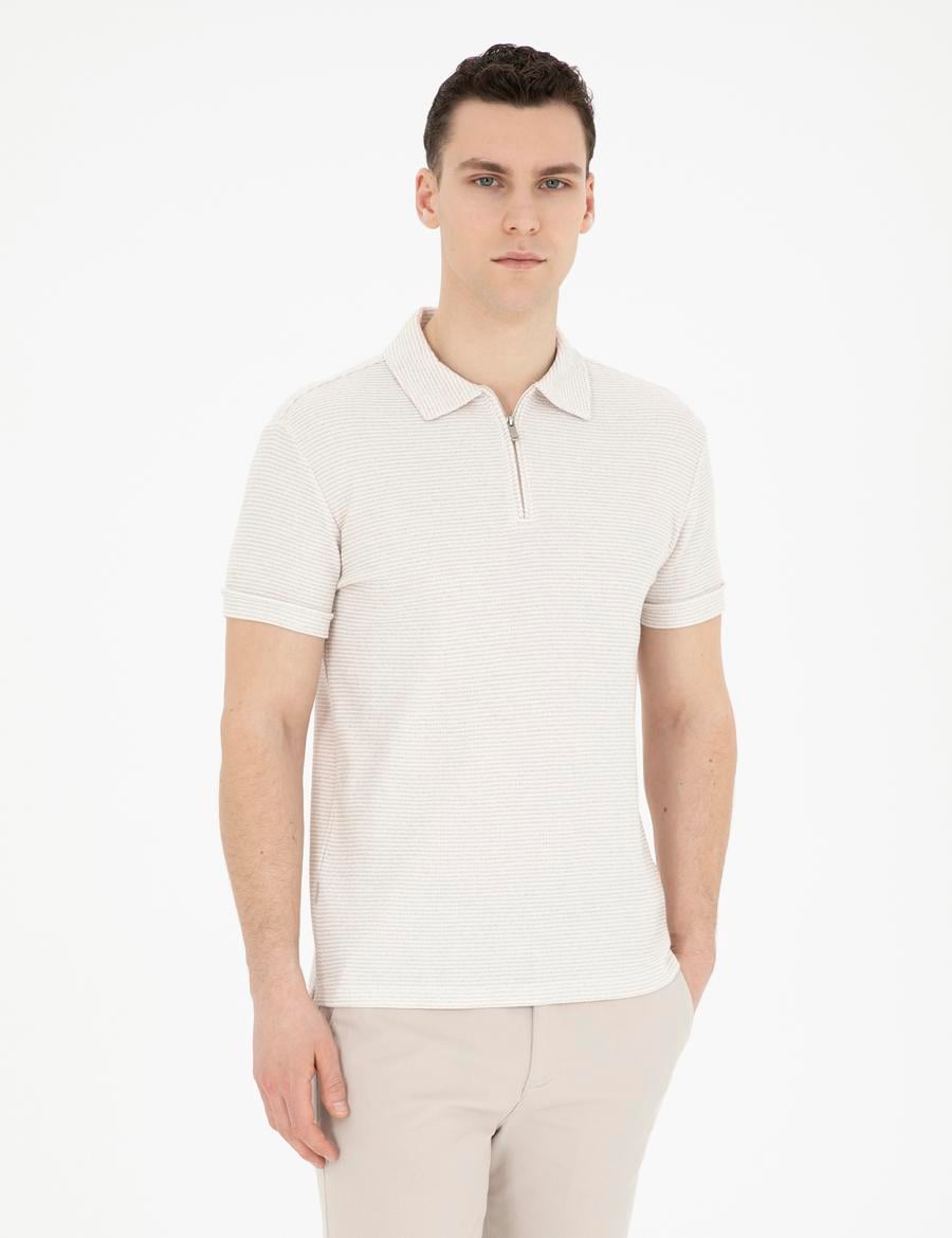 Bej Slim Fit Tişört