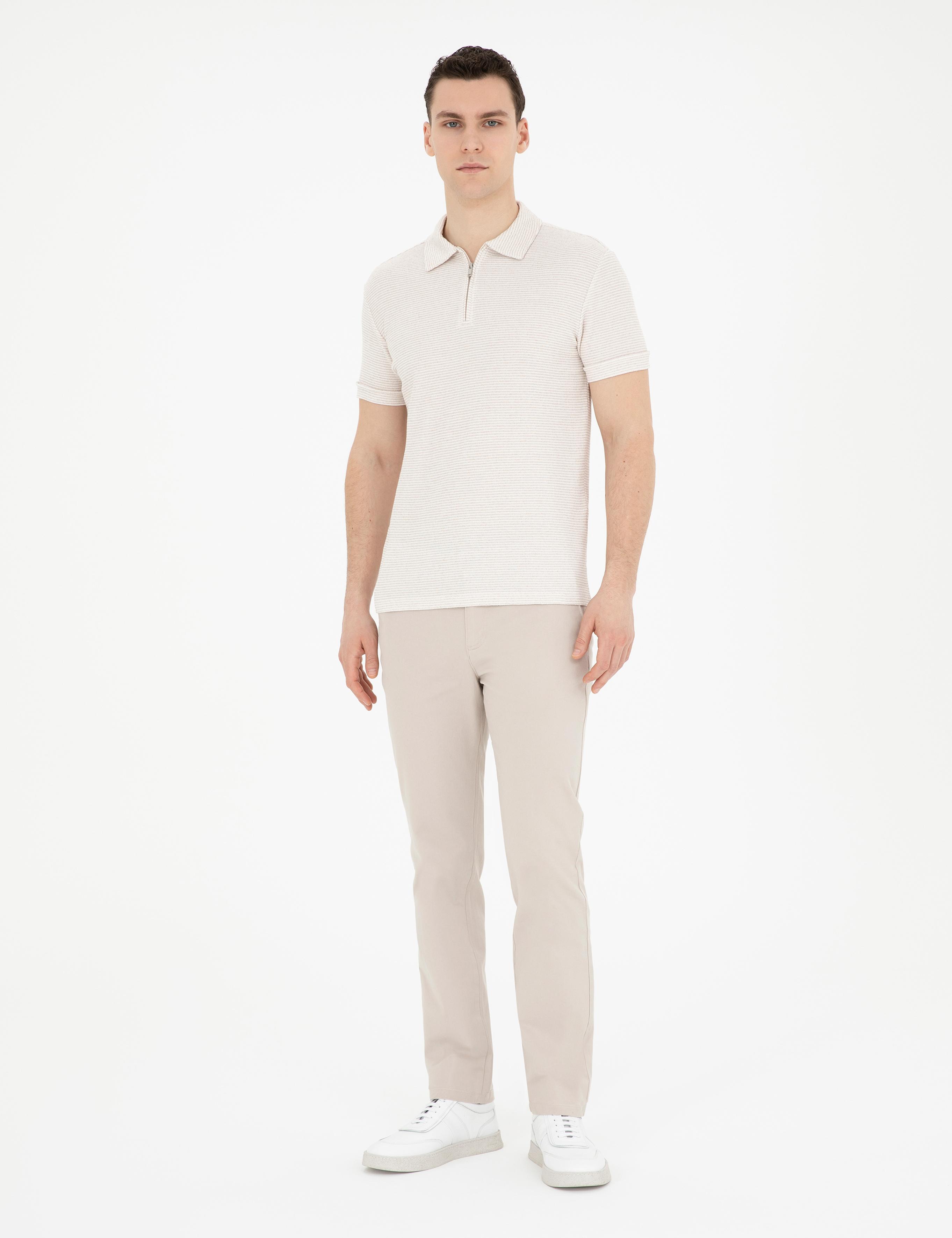 Bej Slim Fit Tişört