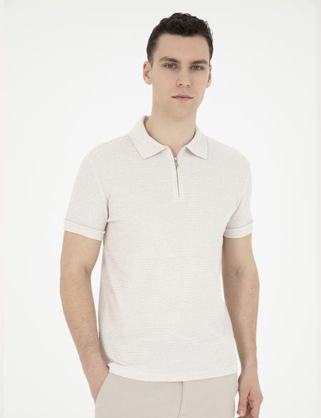 Bej Slim Fit Tişört - 50288682050