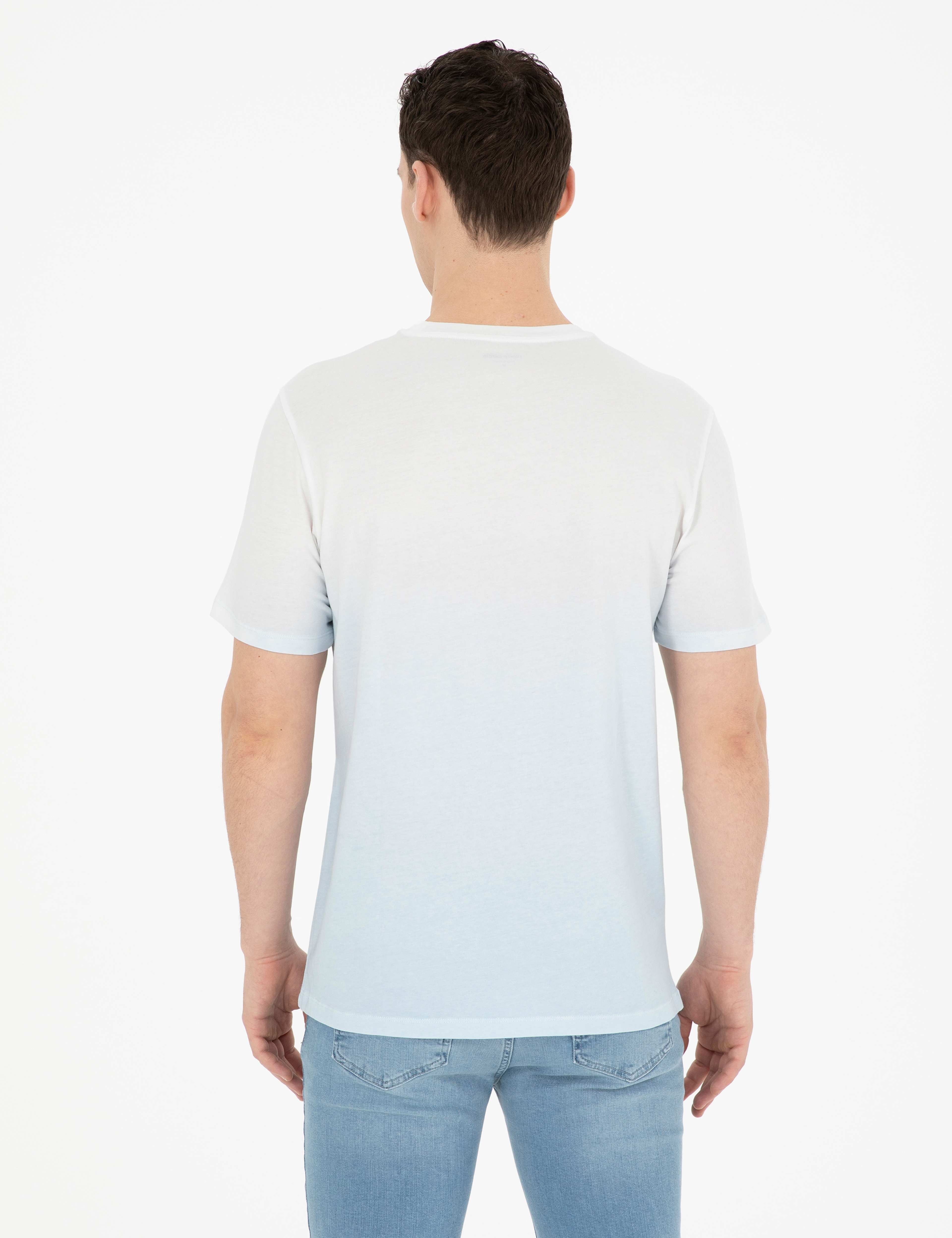 Açık Mavi Regular Fit %100 Pamuk Tişört - Image 5