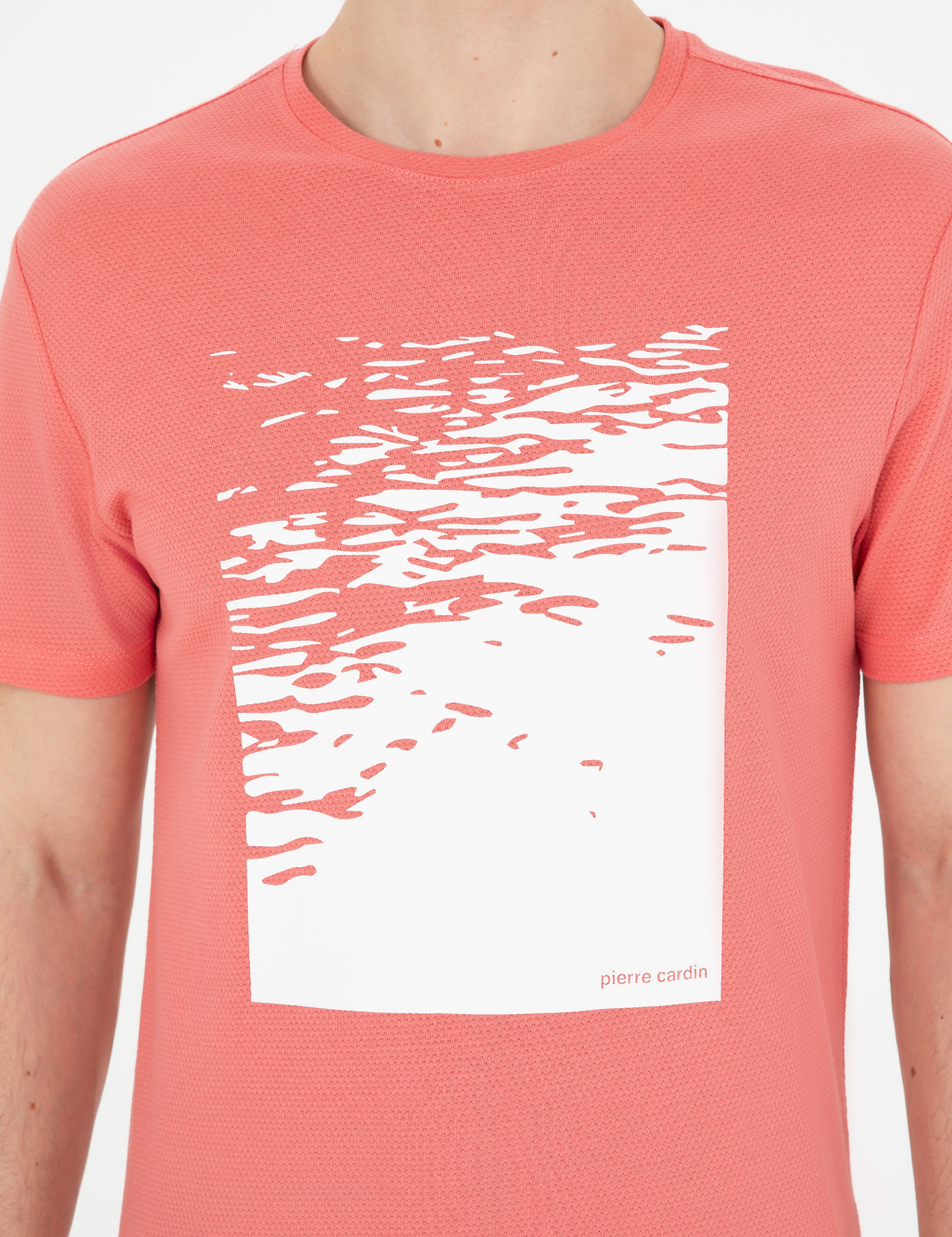 Pembe Slim Fit %100 Pamuk Bisiklet Yaka Tişört - Image 7