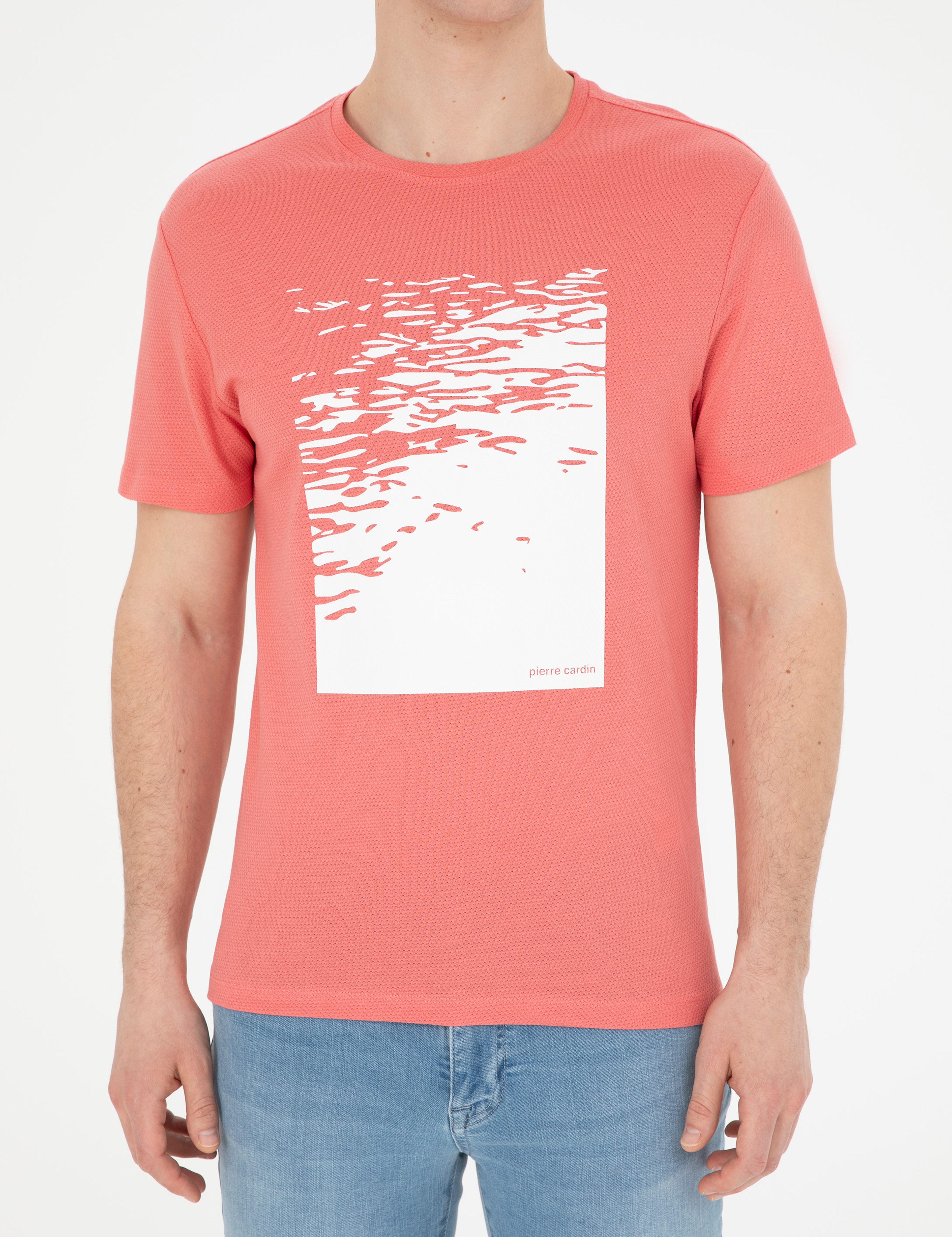 Pembe Slim Fit %100 Pamuk Bisiklet Yaka Tişört - Image 6