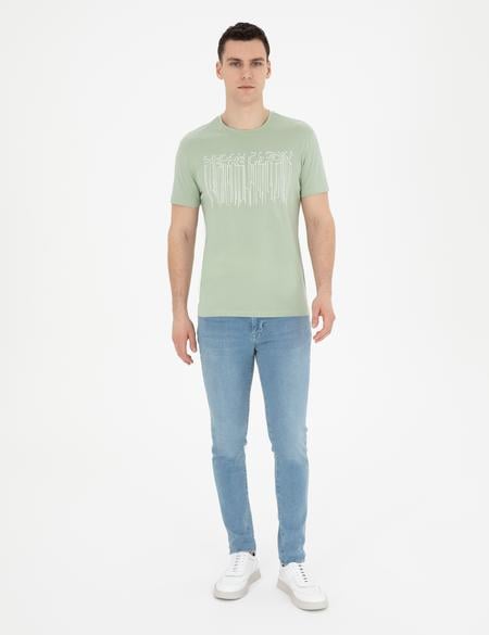 Yeşil Slim Fit Tişört - 50282064038