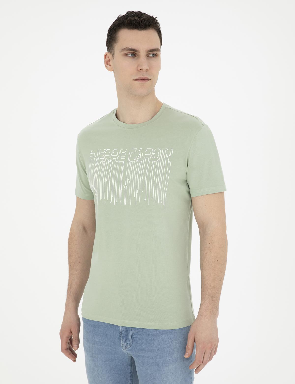 Yeşil Slim Fit Tişört - 50282064038