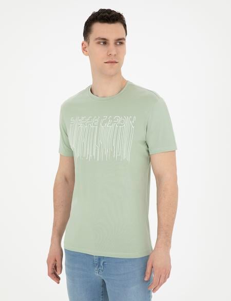 Yeşil Slim Fit Tişört - 50282064038