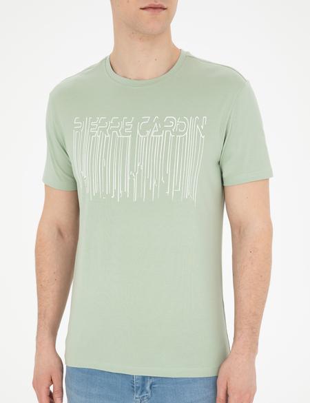 Yeşil Slim Fit Tişört - 50282064038