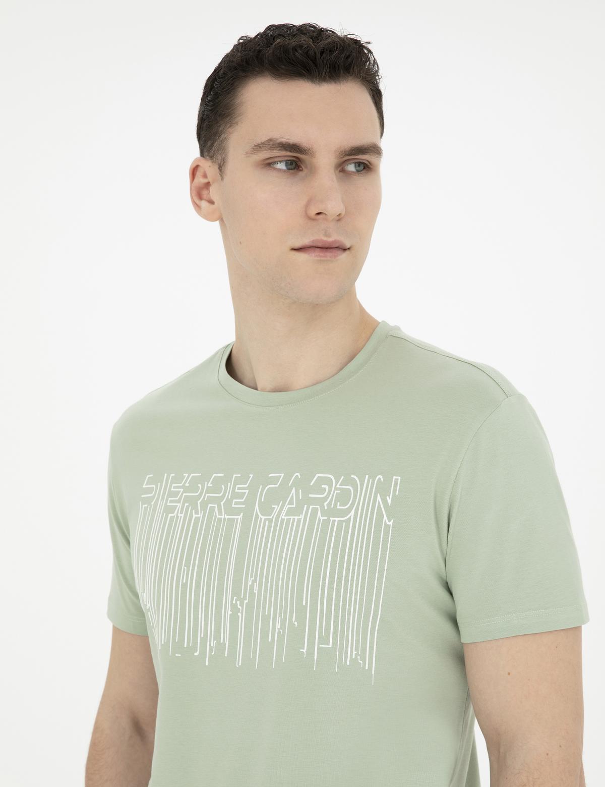 Yeşil Slim Fit Tişört - 50282064038