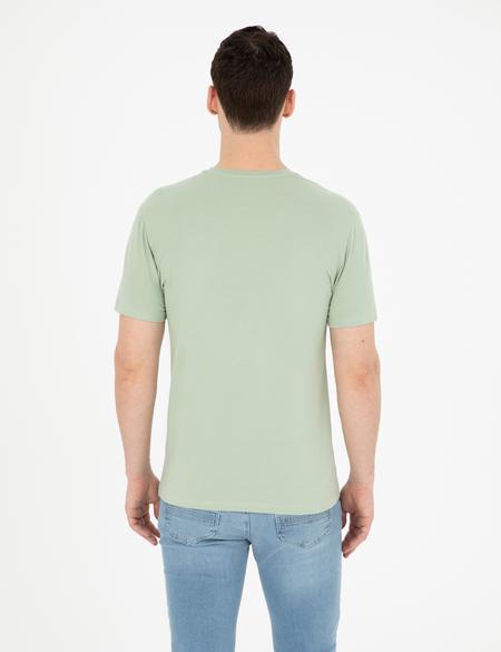 Yeşil Slim Fit Tişört - 50282064038