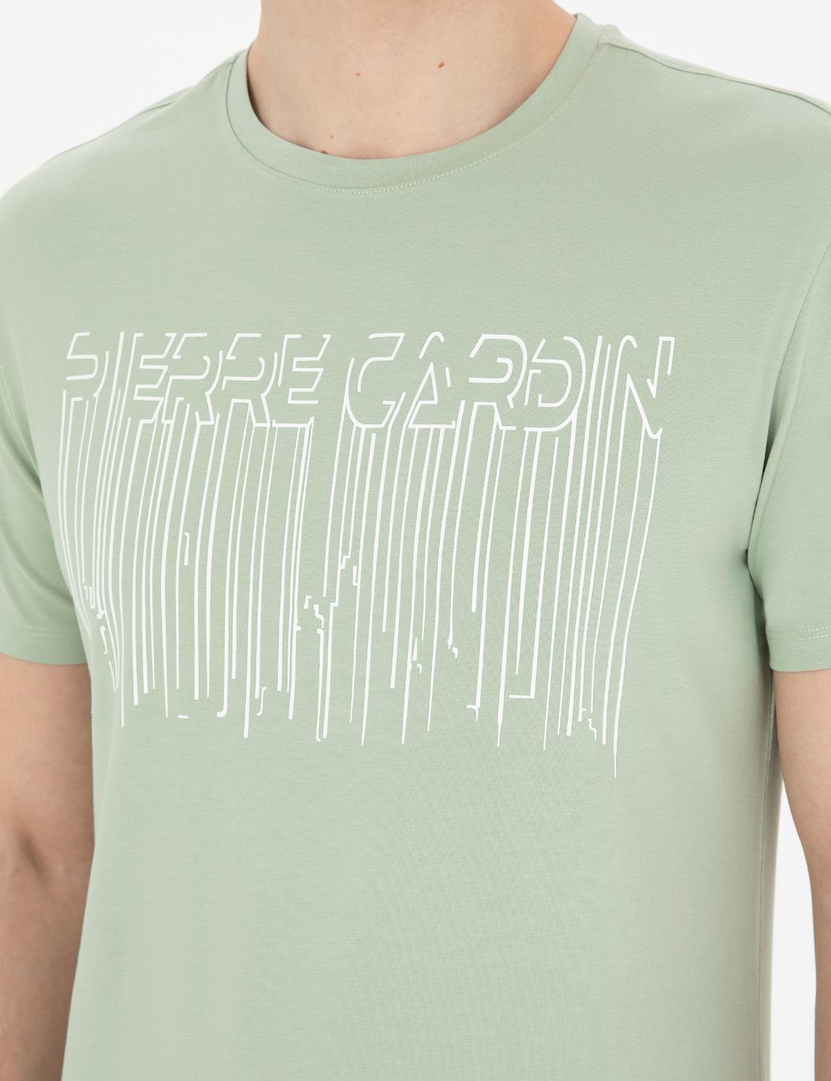 Yeşil Slim Fit Tişört - 50282064038