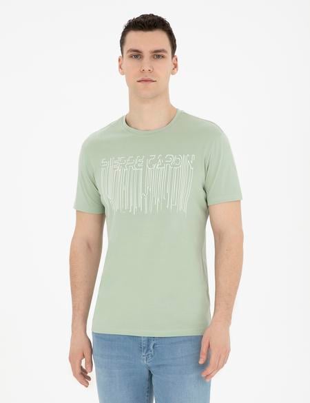 Yeşil Slim Fit Tişört - 50282064038