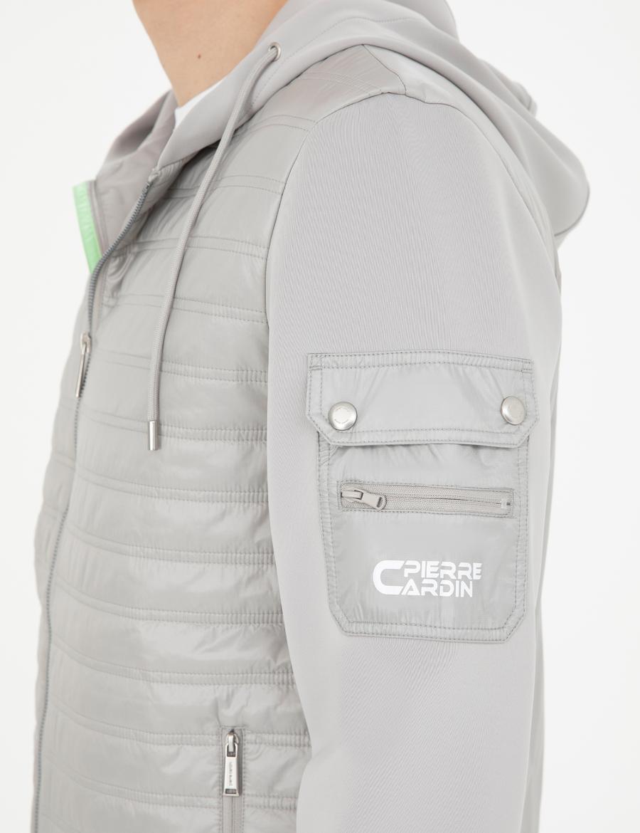 Gri Kapişonlu Baharlık Mevsimlik Mont