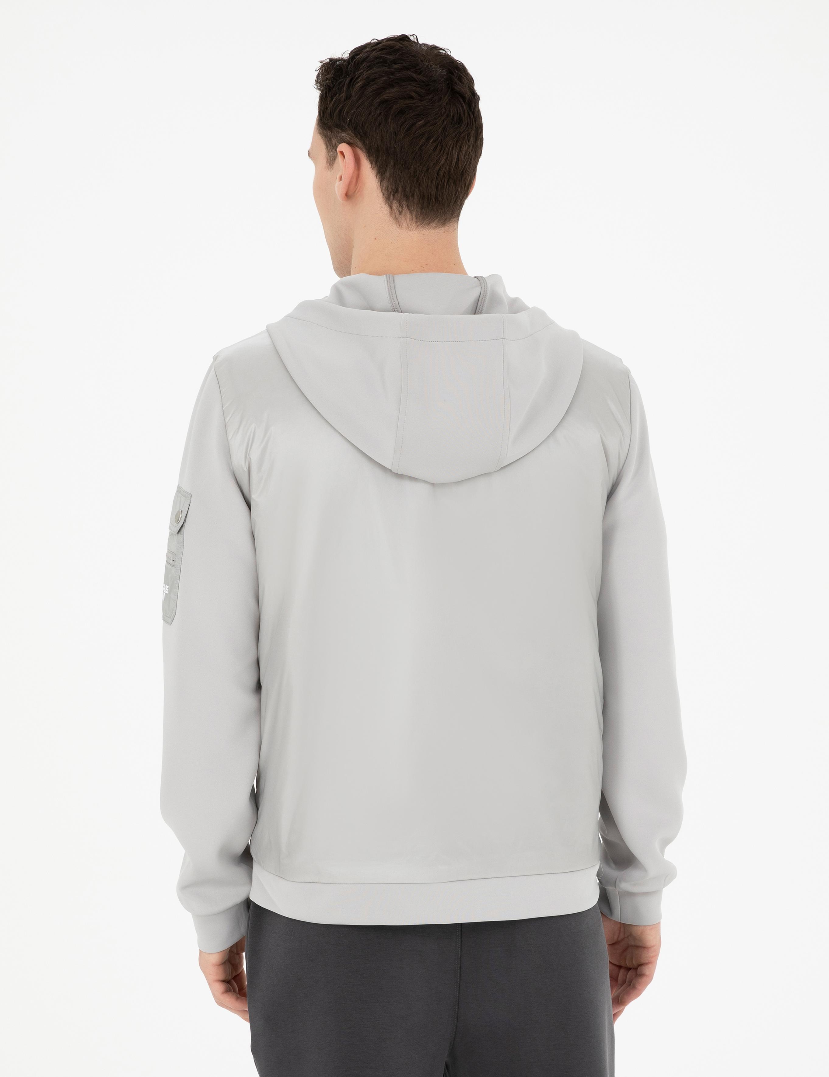 Gri Kapişonlu Baharlık Mevsimlik Mont