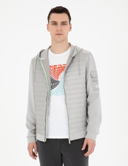 Gri Kapişonlu Baharlık Mevsimlik Mont - 50285304027