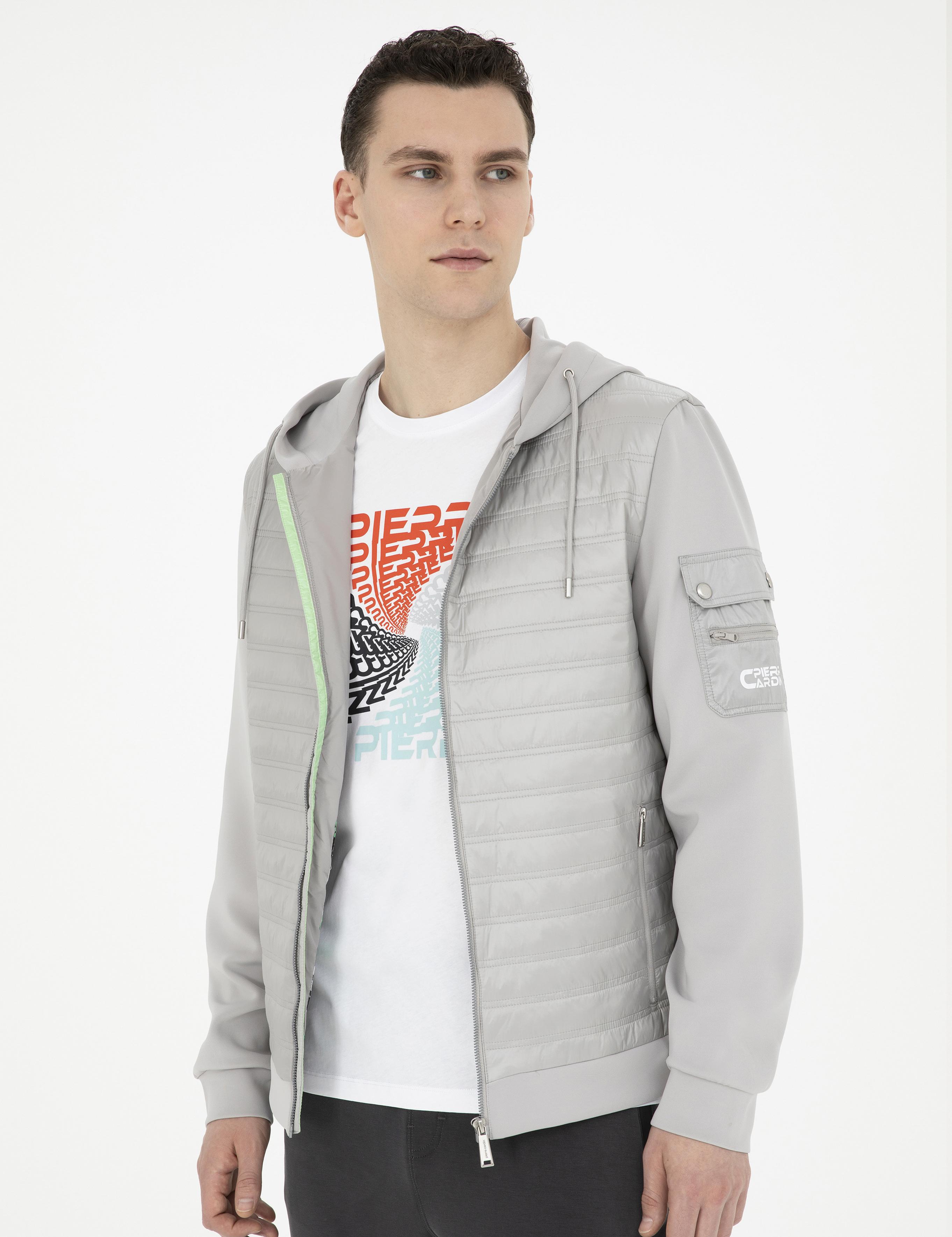 Gri Kapişonlu Baharlık Mevsimlik Mont