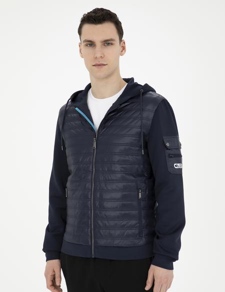 Lacivert Kapişonlu Baharlık Mevsimlik Mont - 50285304035