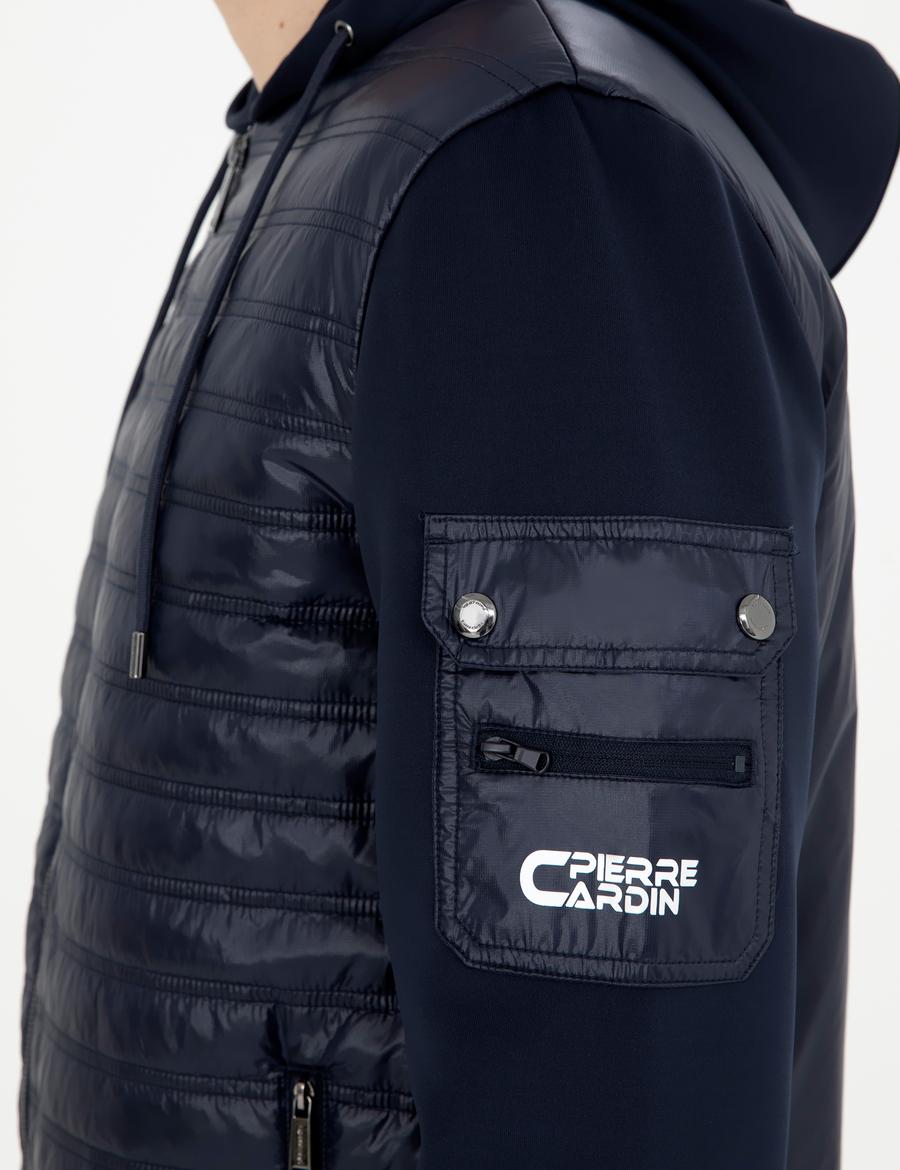 Lacivert Kapişonlu Baharlık Mevsimlik Mont