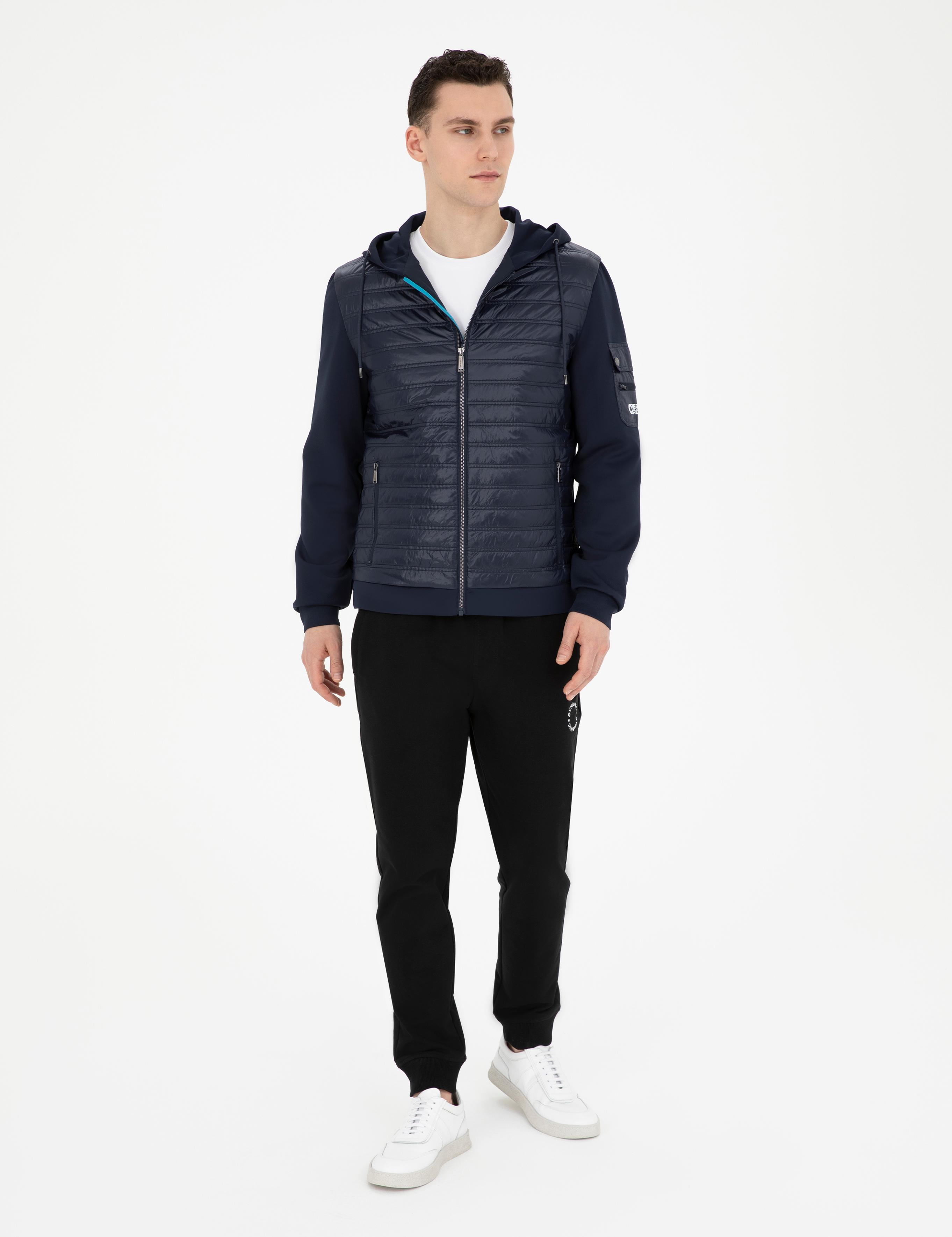 Lacivert Kapişonlu Baharlık Mevsimlik Mont