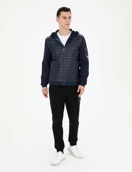 Lacivert Kapişonlu Baharlık Mevsimlik Mont - 50285304035