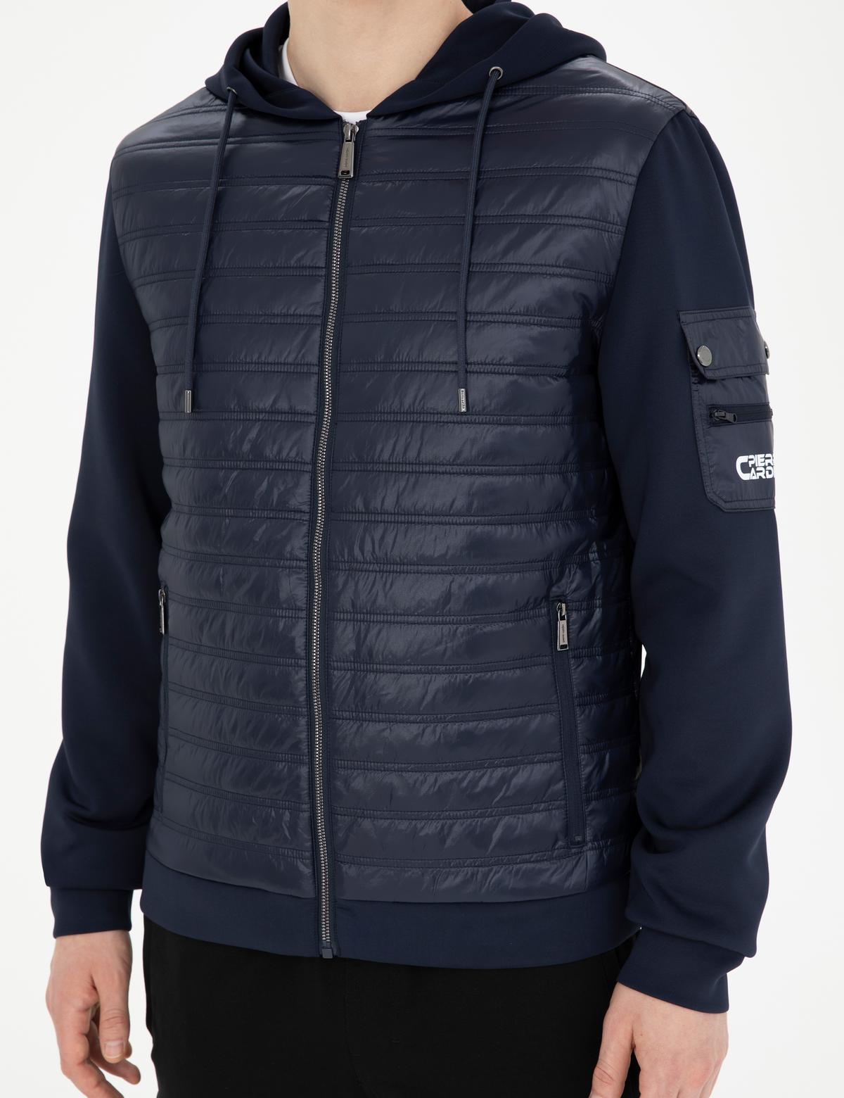 Lacivert Kapişonlu Baharlık Mevsimlik Mont - 50285304035