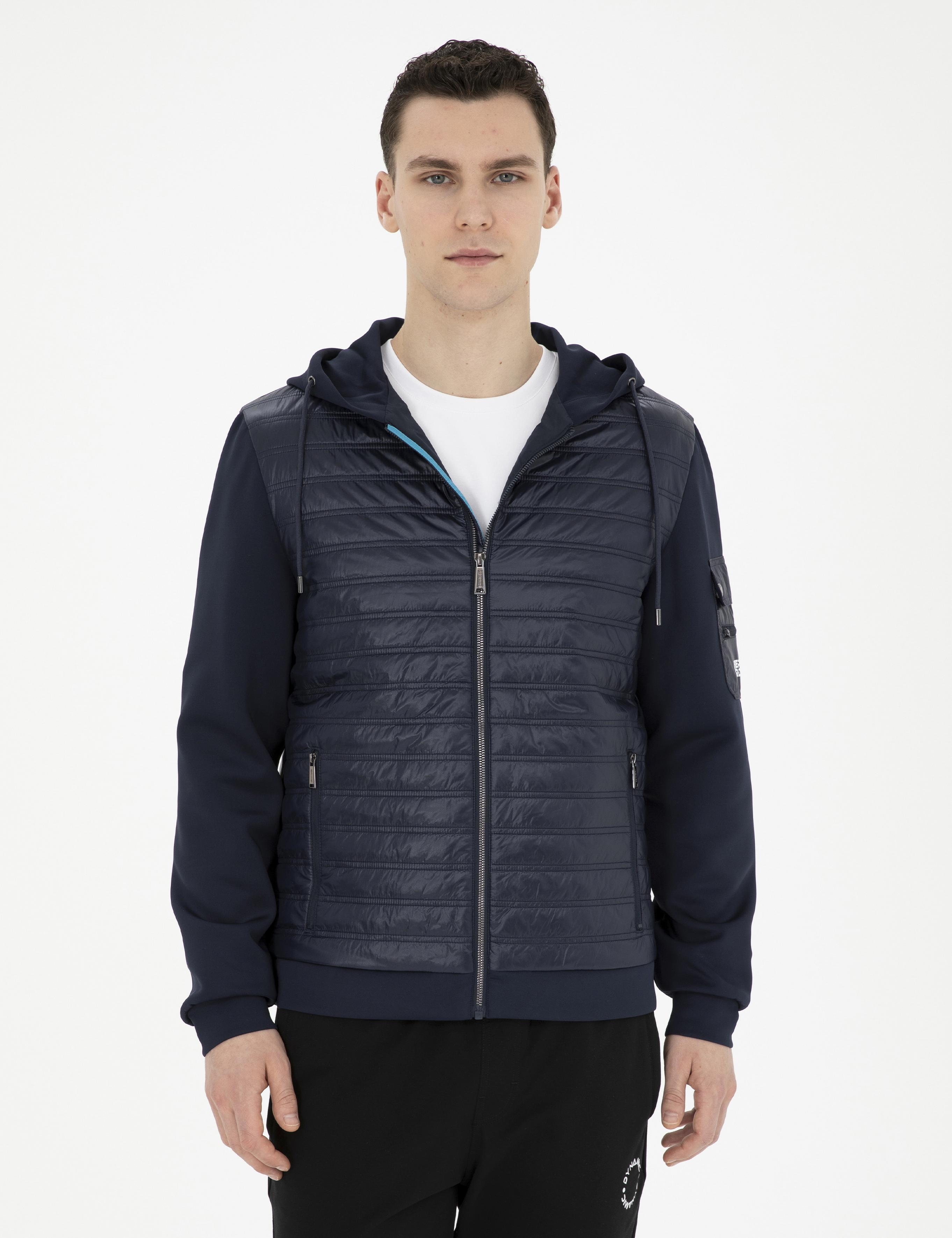 Lacivert Kapişonlu Baharlık Mevsimlik Mont