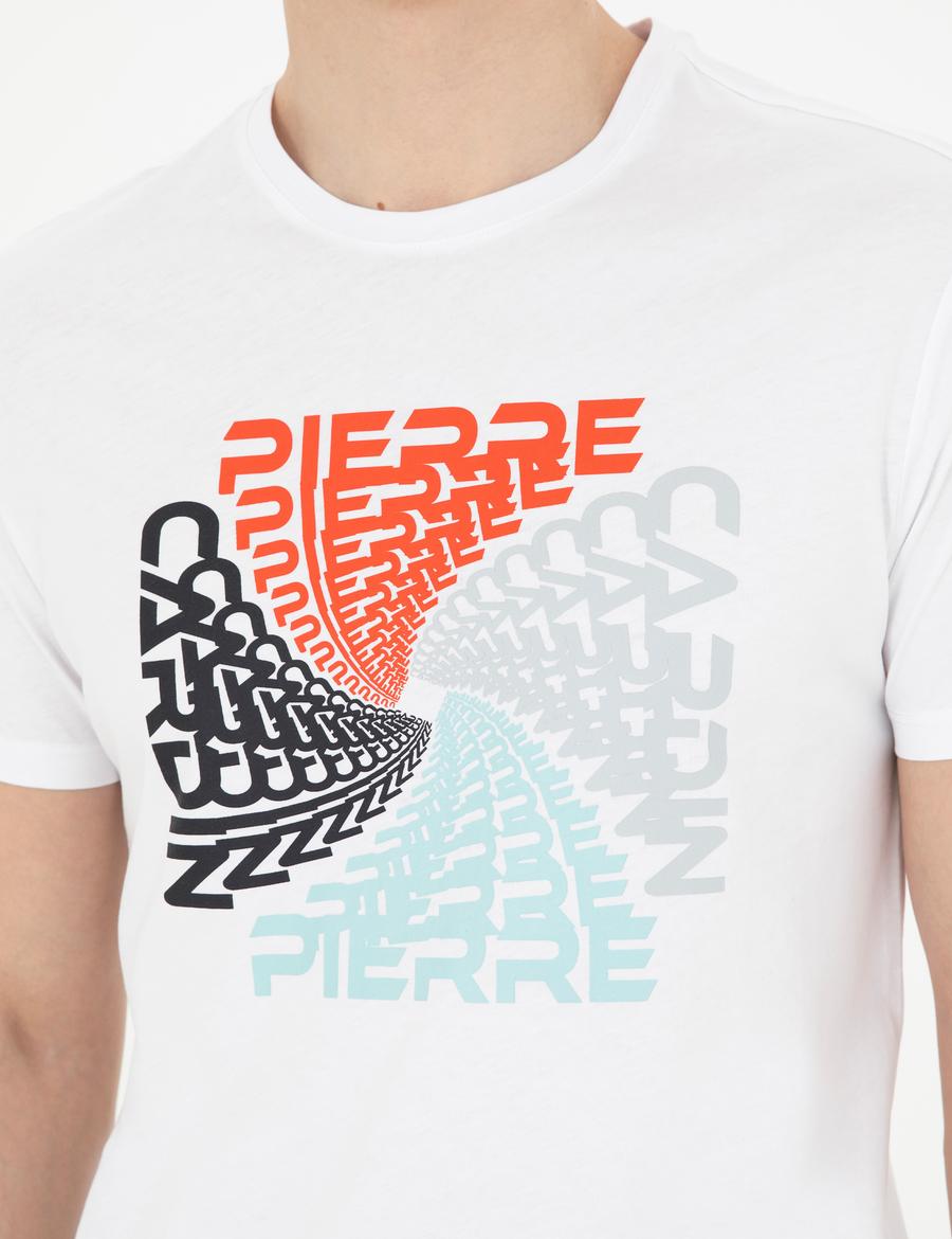 Beyaz Slim Fit %100 Pamuk Bisiklet Yaka Tişört