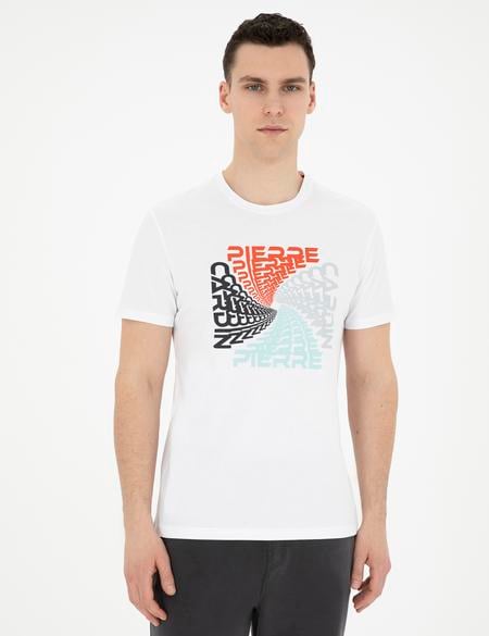 Beyaz Slim Fit %100 Pamuk Bisiklet Yaka Tişört - 50288215001