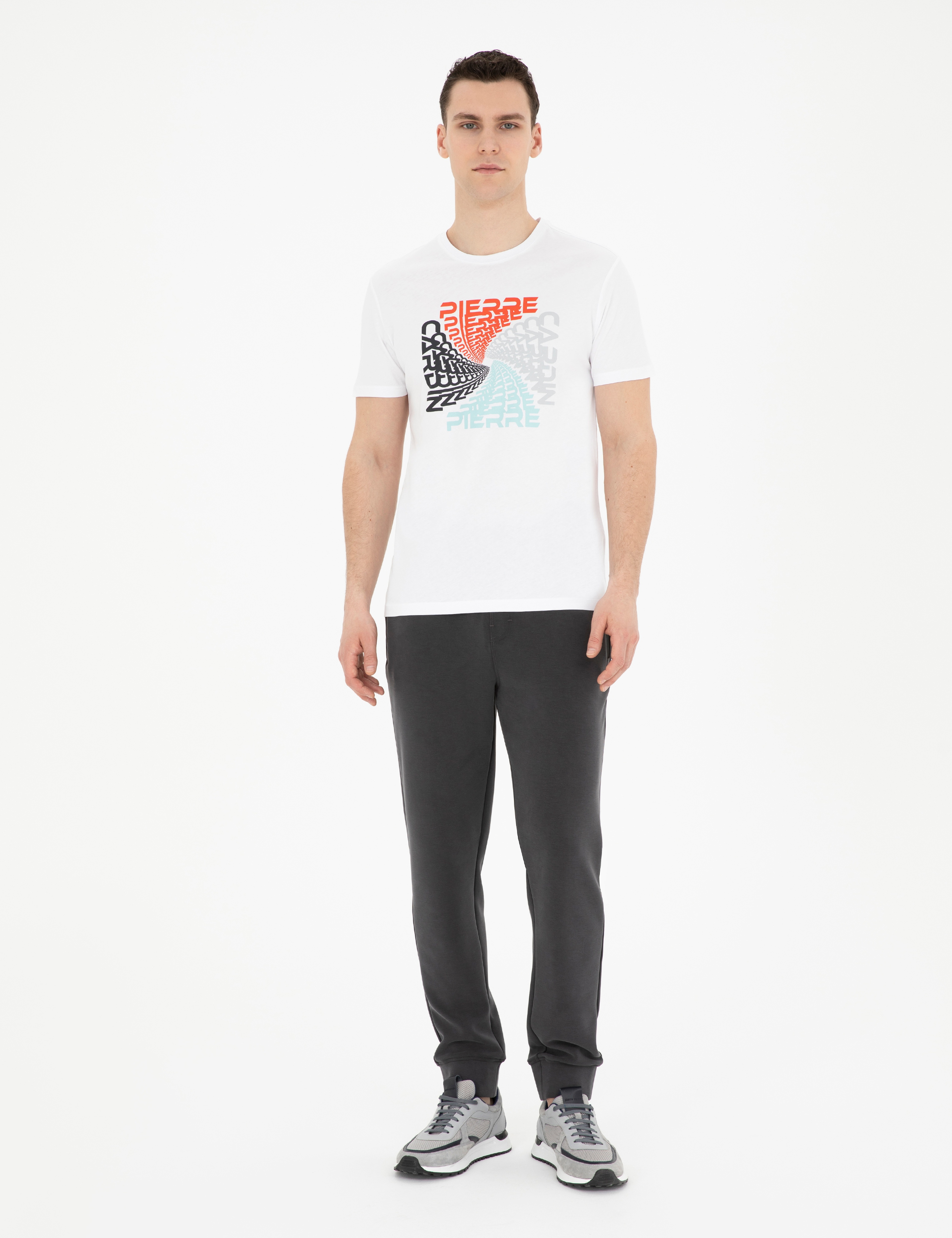 Beyaz Slim Fit %100 Pamuk Bisiklet Yaka Tişört - Image 4
