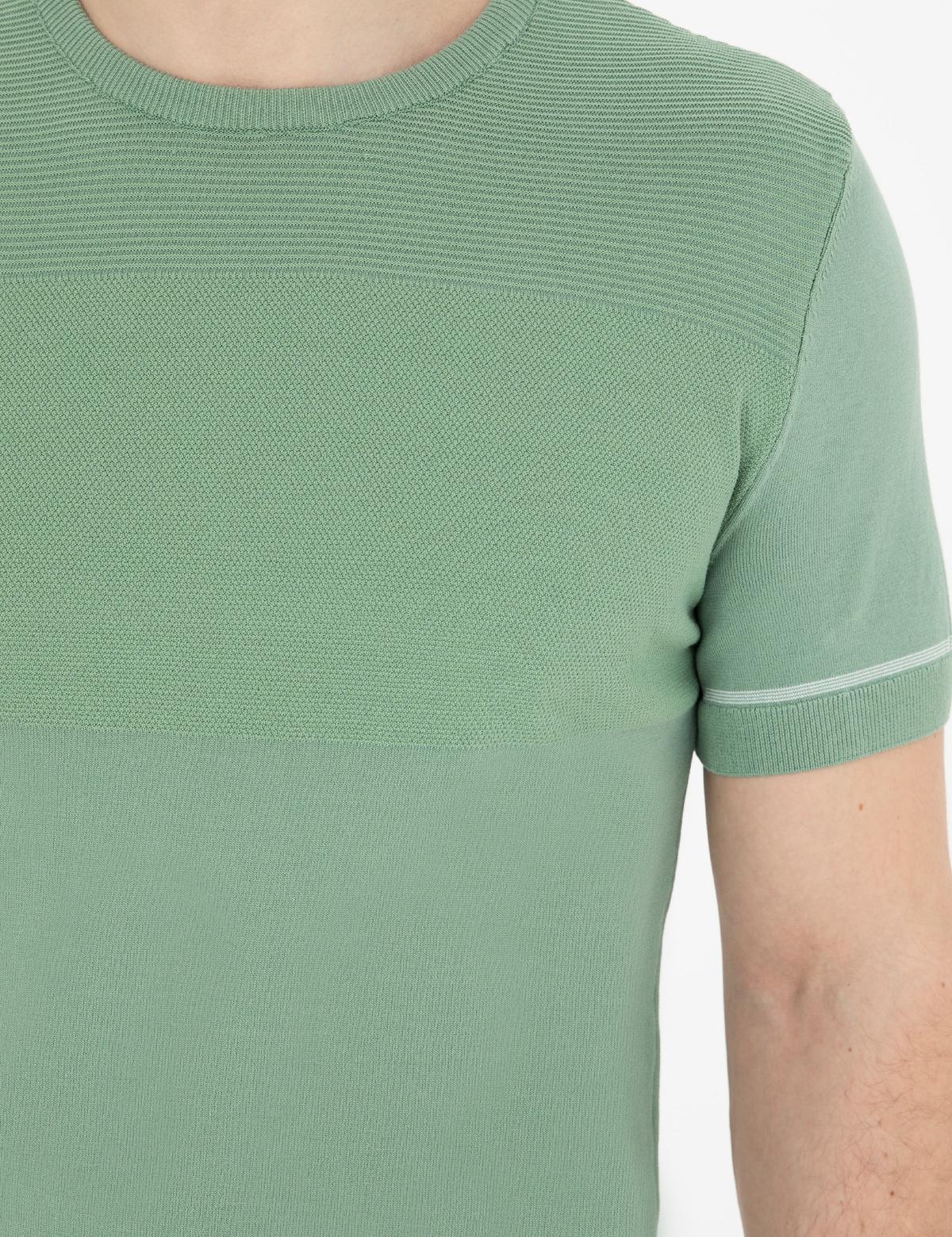 Çağla Slim Fit Bisiklet Yaka Triko Tişört - 50288117001