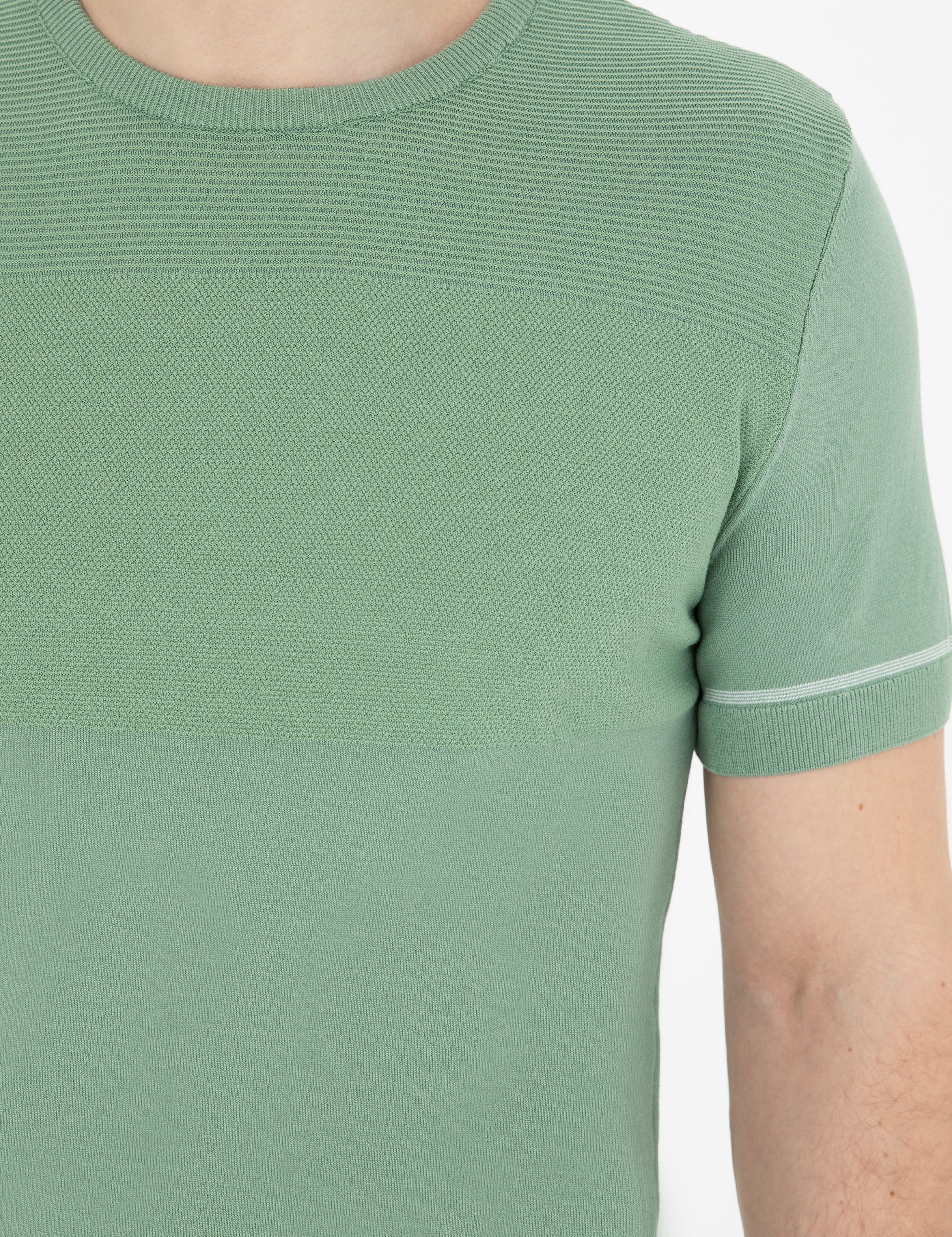 Çağla Slim Fit Bisiklet Yaka Triko Tişört - Image 7