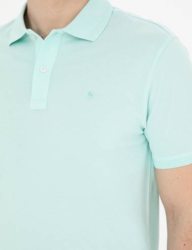 Su Yeşili Slim Fit Basic Tişört