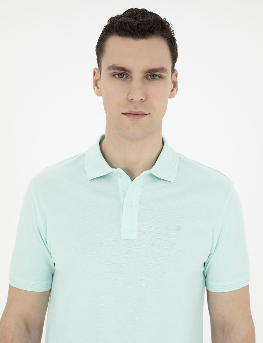 Su Yeşili Slim Fit Basic Tişört