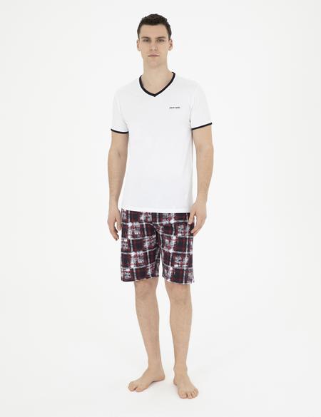 Beyaz Kısakol Şortlu Pijama Takımı - 50294241002
