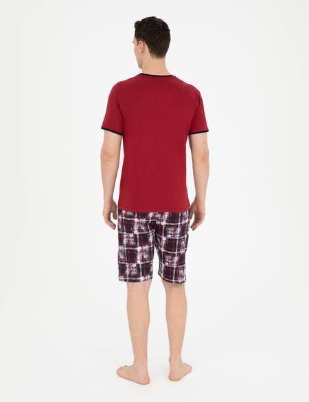 Bordo Kısakol Şortlu Pijama Takımı - 50294241003