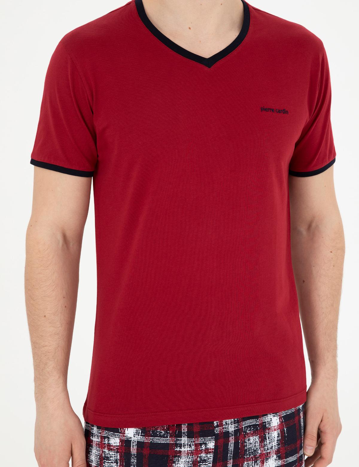 Bordo Kısakol Şortlu Pijama Takımı - 50294241003