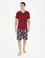 Bordo Kısakol Şortlu Pijama Takımı