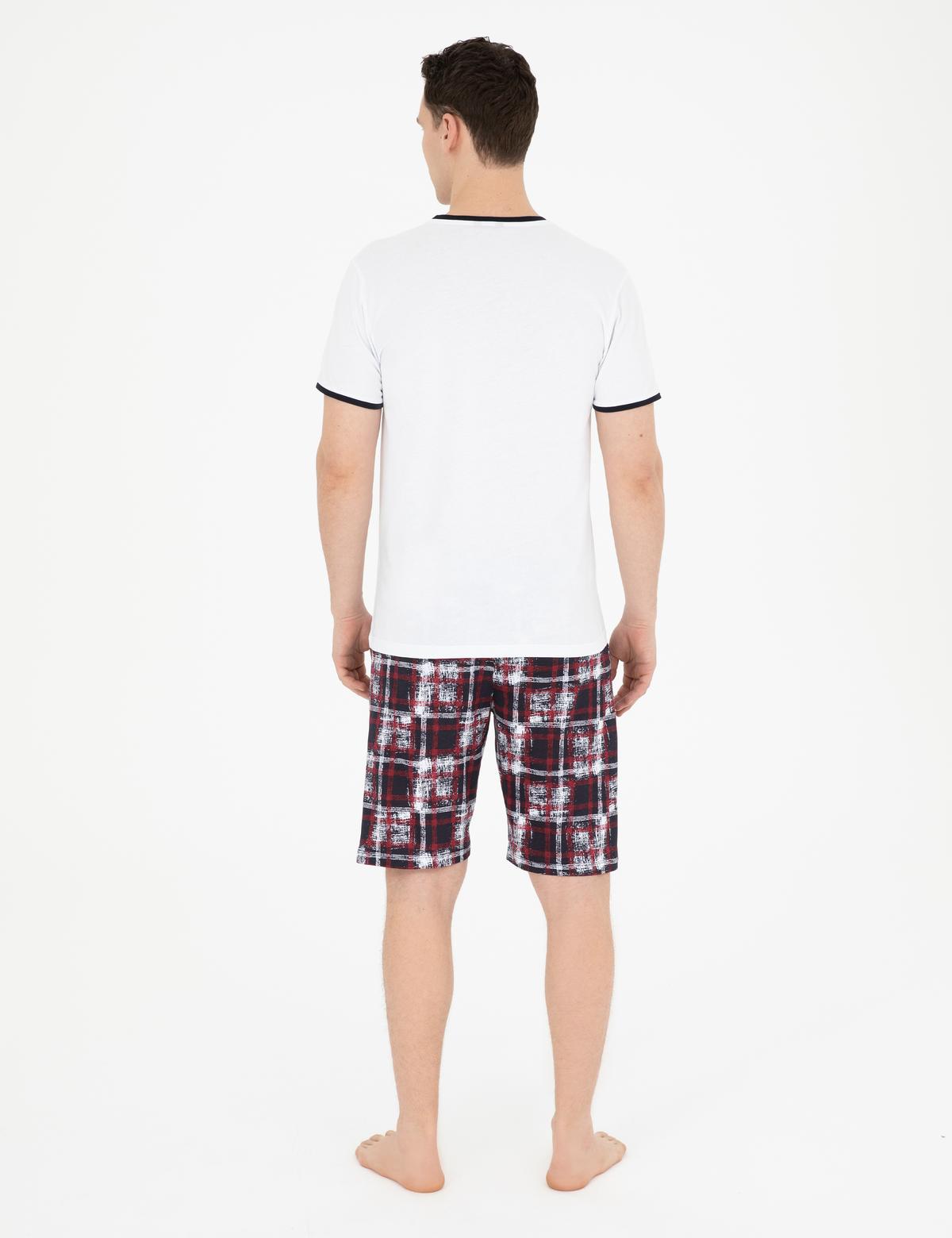 Beyaz Kısakol Şortlu Pijama Takımı - 50294241002