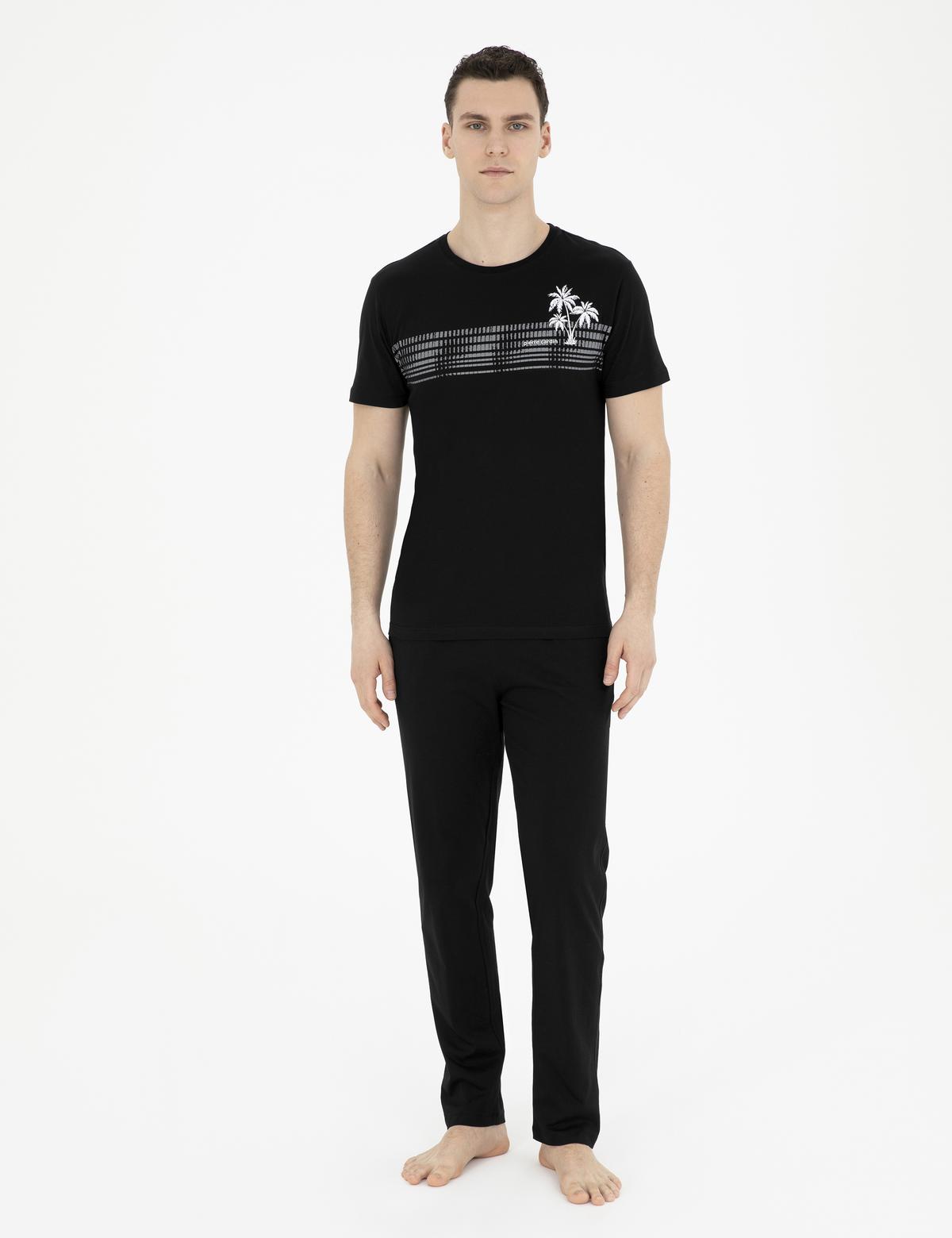 Siyah Kısakol Pijama Takımı