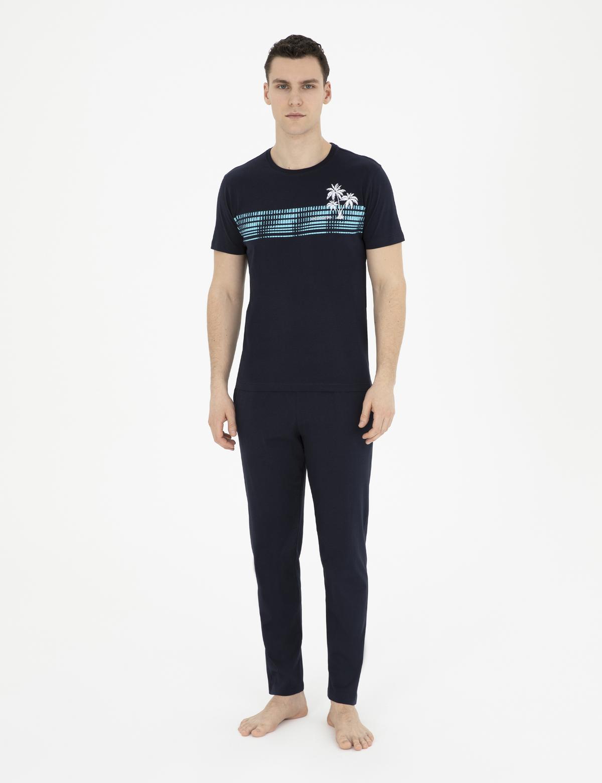 Lacivert Kısakol Pijama Takımı