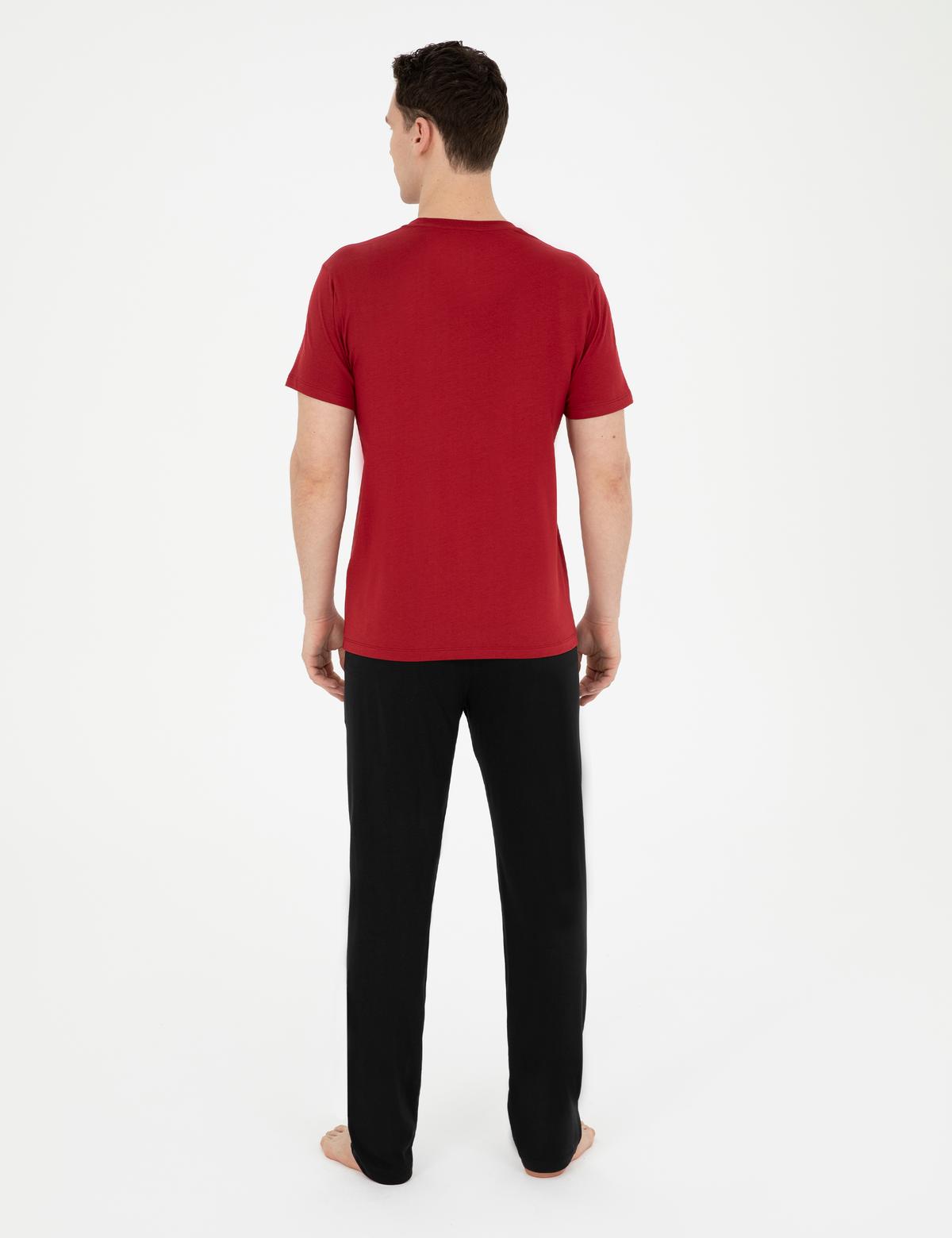 Bordo Kısakol Pijama Takımı - 50294247005