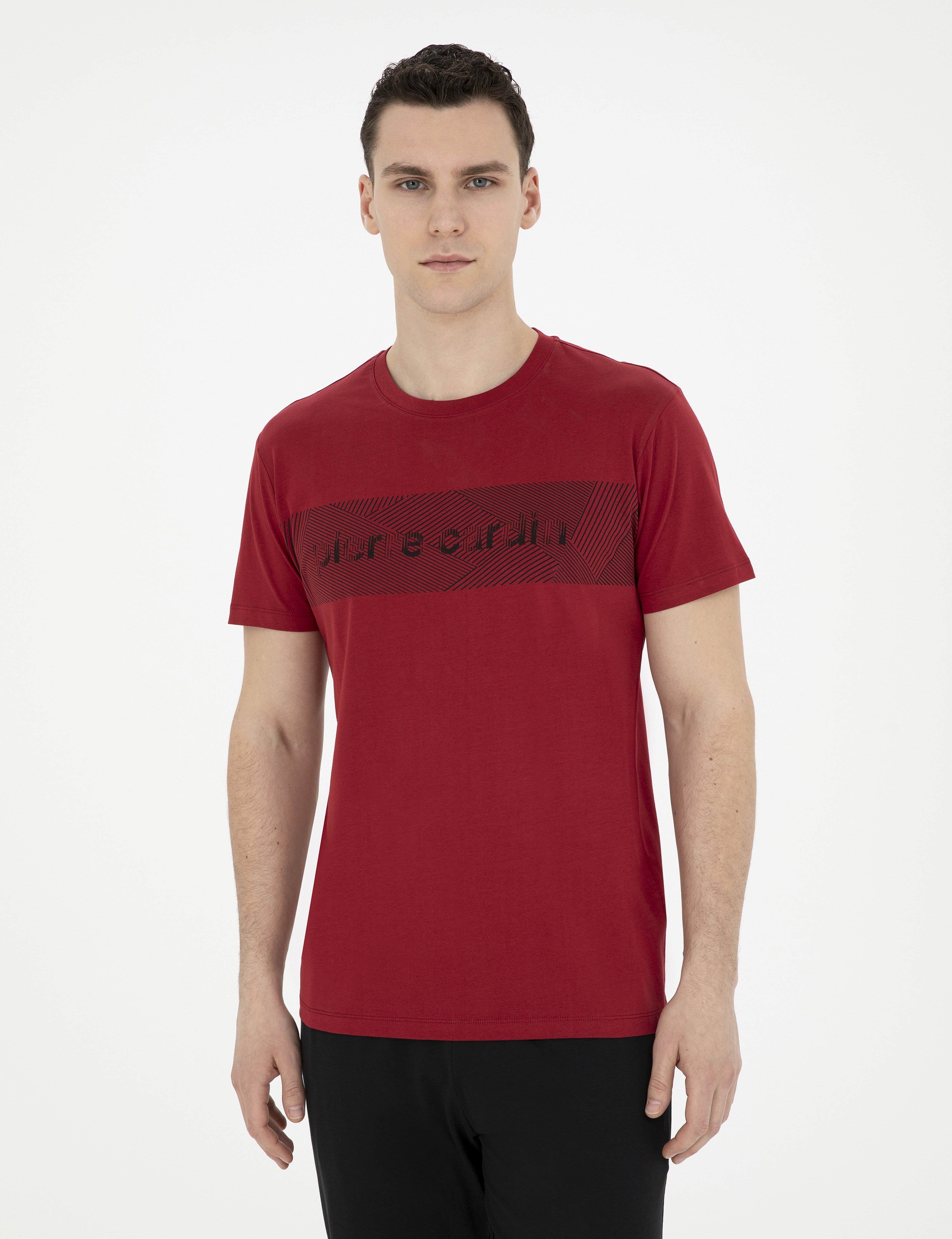 Bordo Kısakol Pijama Takımı