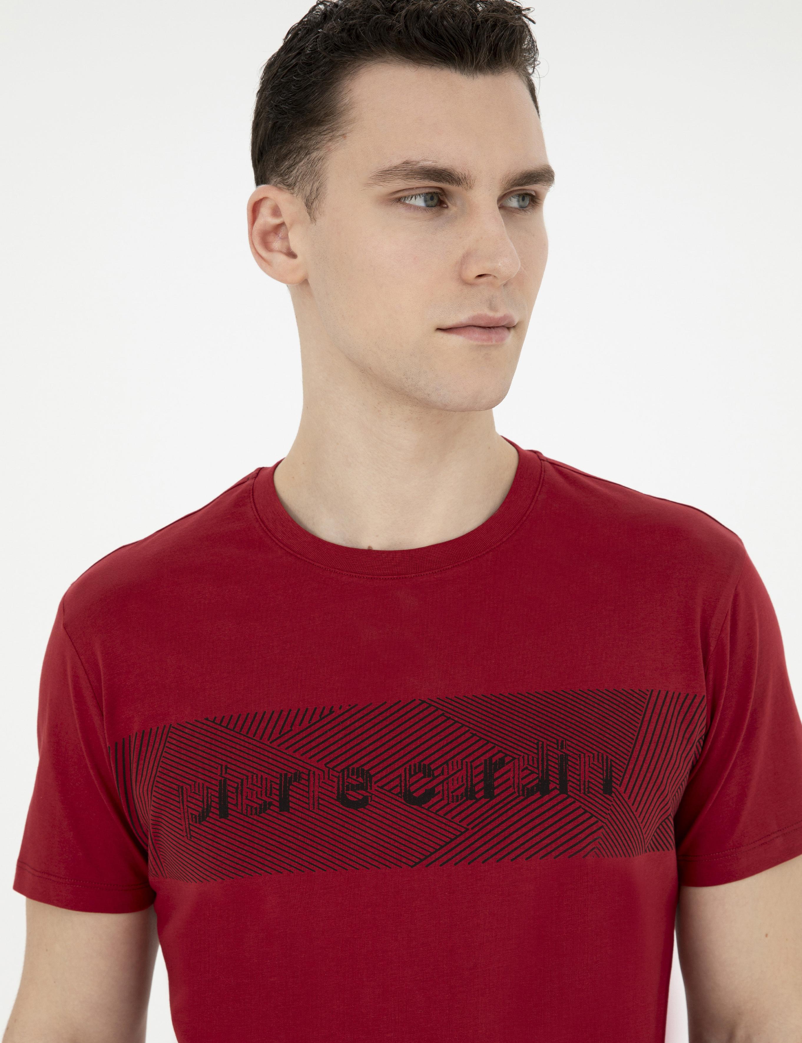 Bordo Kısakol Pijama Takımı