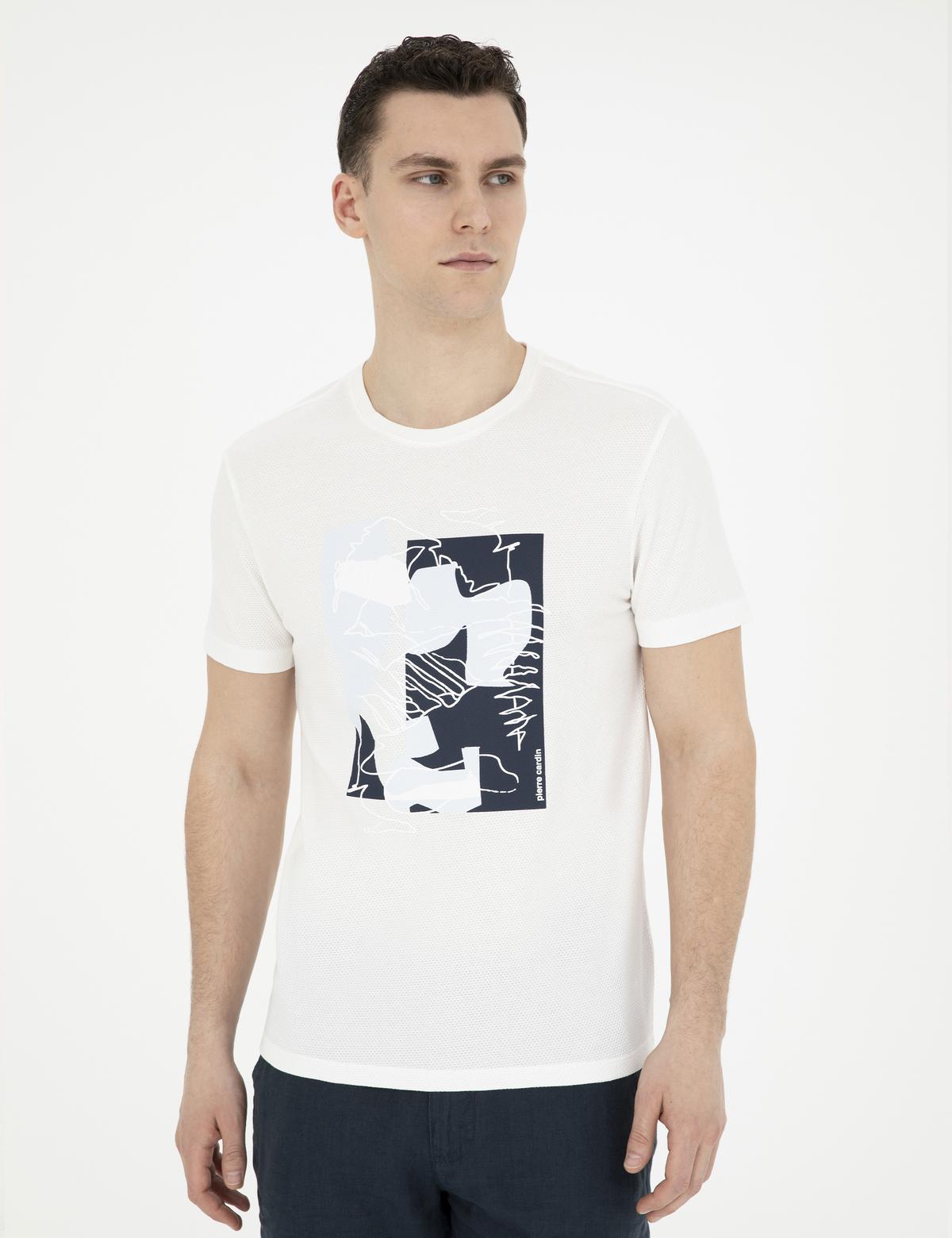 Ekru Slim Fit Tişört - 50280942008