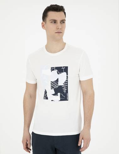 Ekru Slim Fit Tişört
