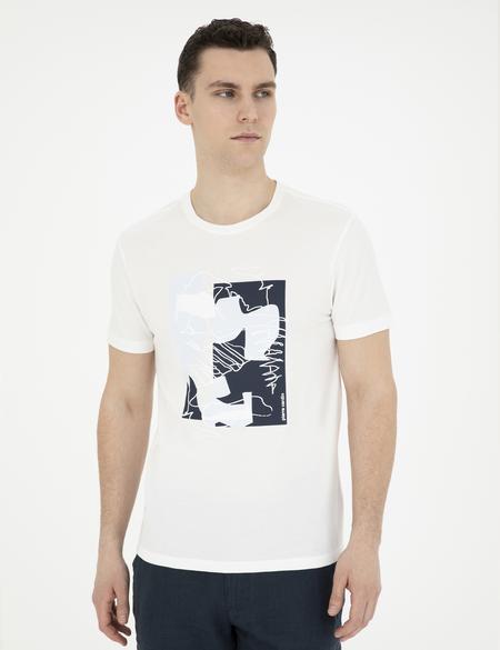 Ekru Slim Fit Tişört - 50280942008