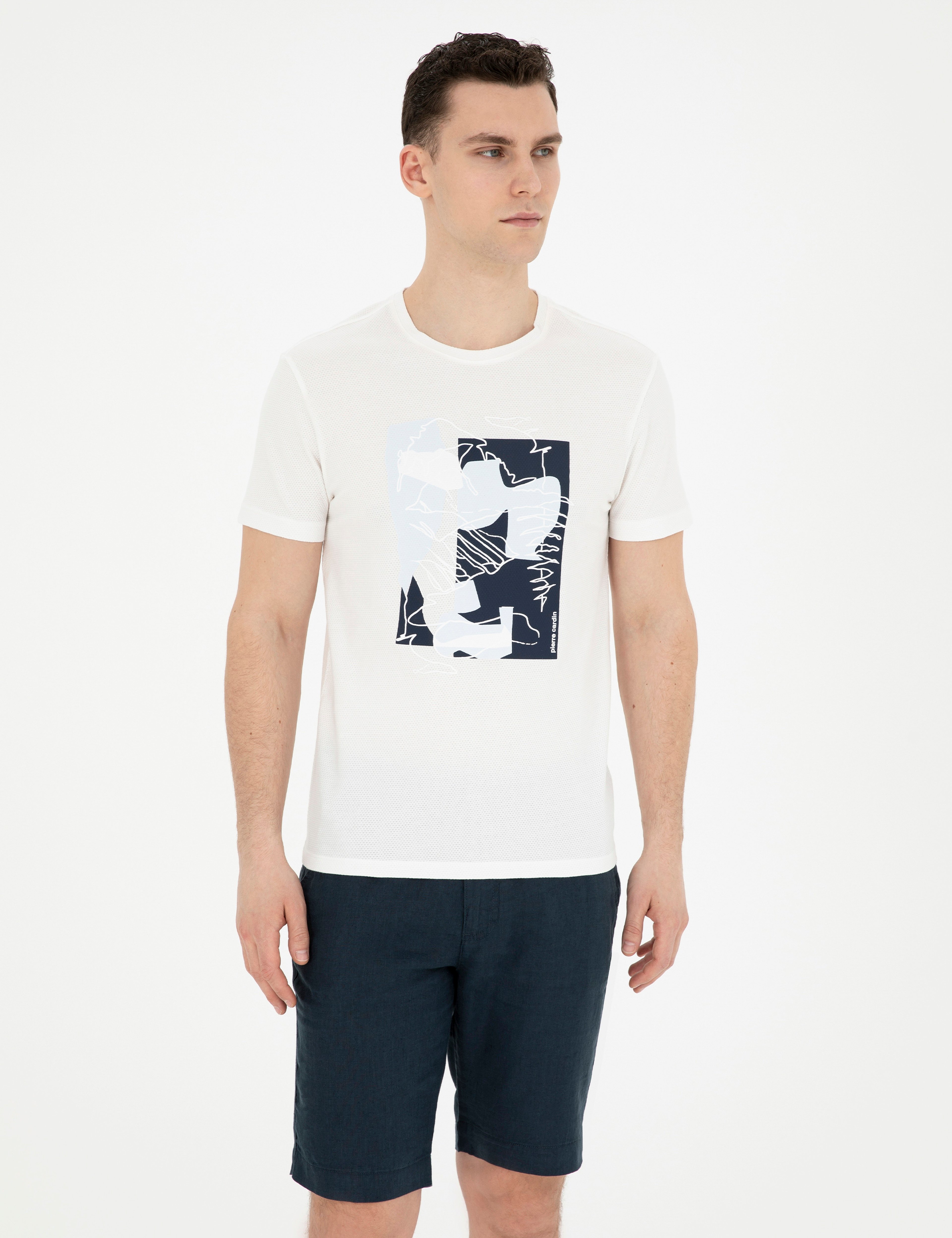 Ekru Slim Fit Tişört