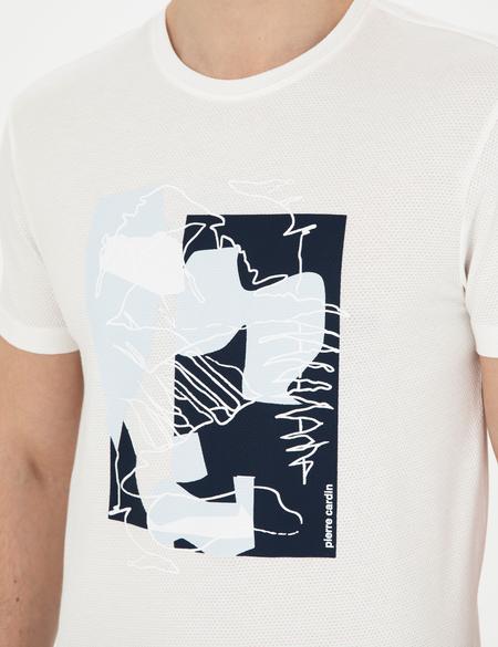 Ekru Slim Fit Tişört - 50280942008